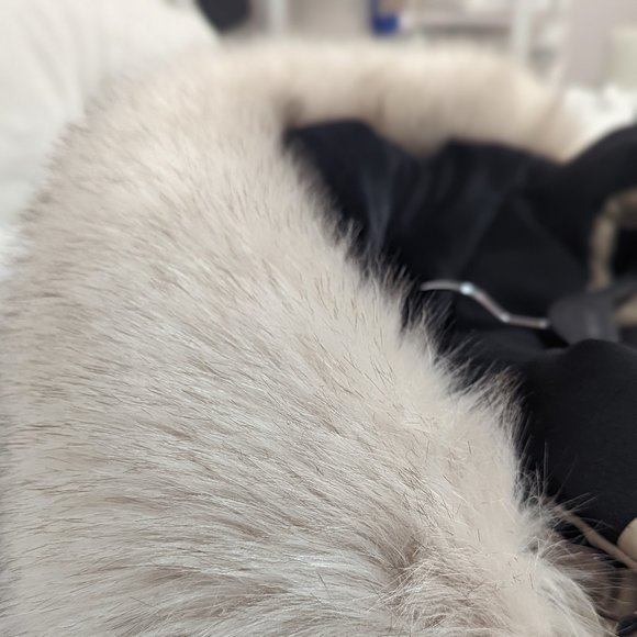 Trinity Mid Length Parka Winter Coat - NOIZE in White (Vegan/Cruelty-Free) - Picture 5 of 5